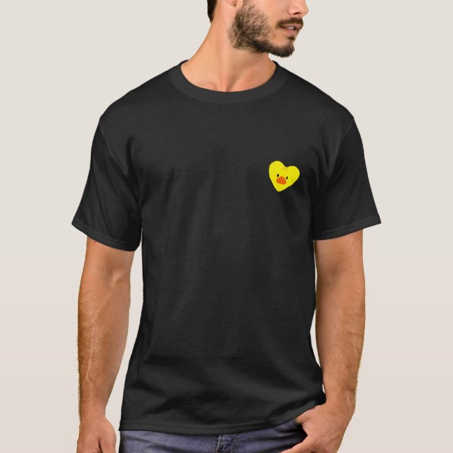 Camiseta Corazón Amarillo lindo con fanático del pato de ca (Anverso)