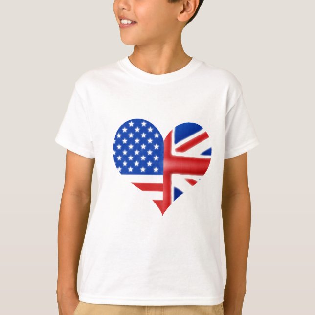 Camiseta Corazón americano británico (Anverso)