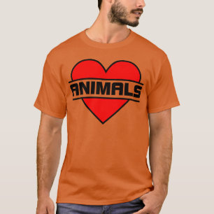 Camiseta Corazón amo los animales de verdad amor por ANIMAL