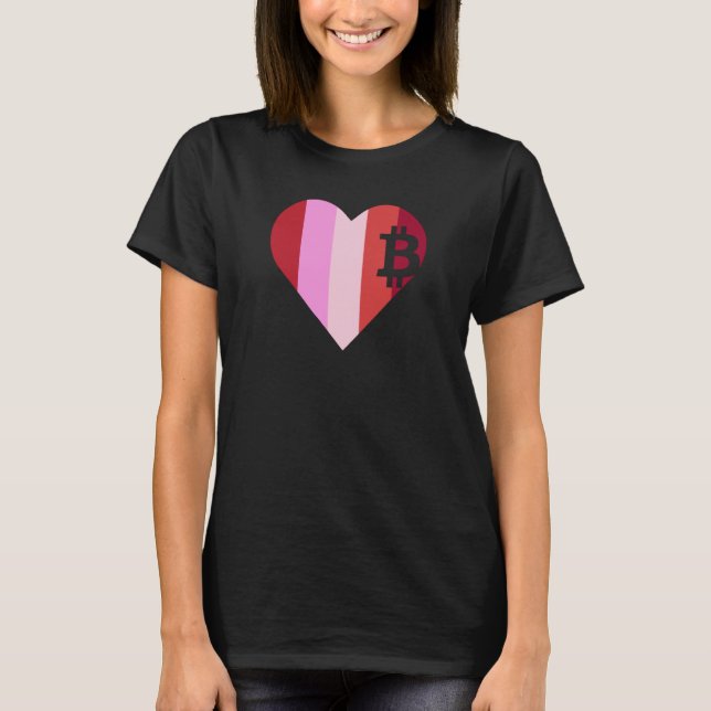 Camiseta Corazón Amor Bitcoin Mujeres Chicas Hombres Famili (Anverso)