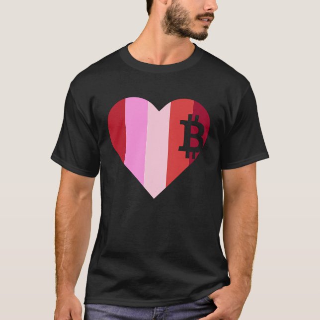 Camiseta Corazón Amor Bitcoin Mujeres Chicas Hombres Famili (Anverso)