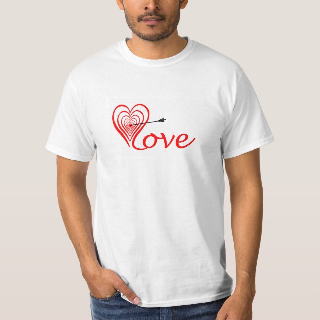 Camiseta Corazón amor blanco con flecha (Anverso)