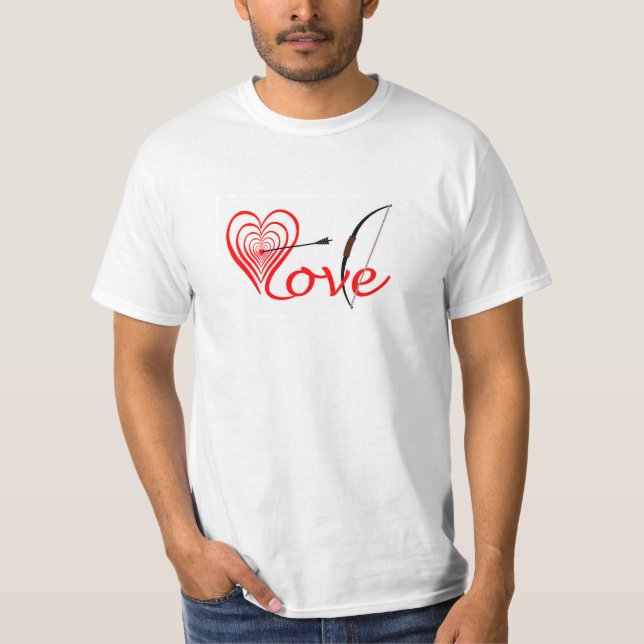 Camiseta Corazón amor blanco con flecha y arco (Anverso)