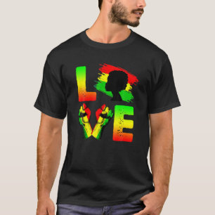 Camiseta Corazón Amor Negra Mes de Historia Africano Estado