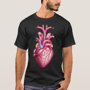 Camiseta corazón anatómico brillante