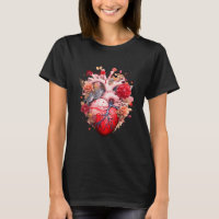 Corazón anatómico con flores