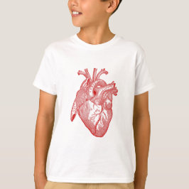 Camiseta Corazón Anatómico de la Antigüedad Roja