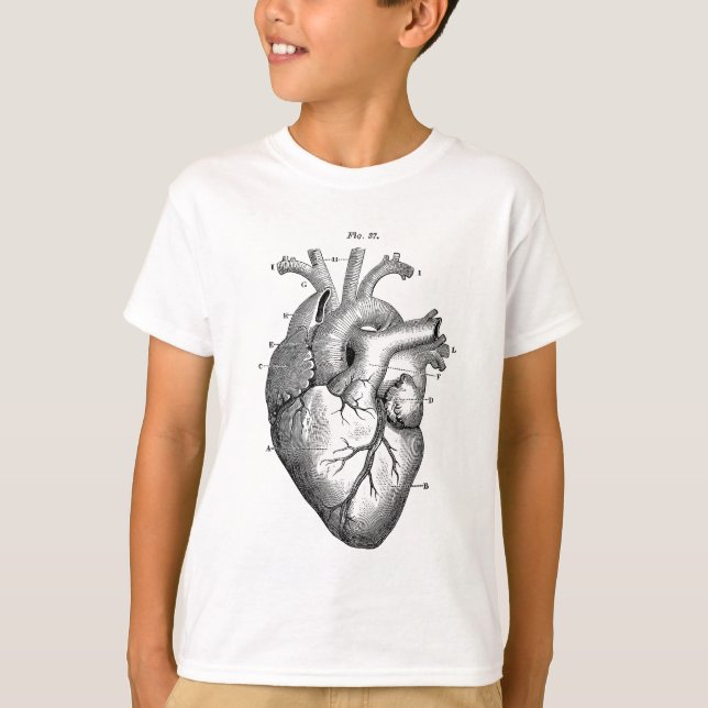 Camiseta Corazón anatómico negro (Anverso)
