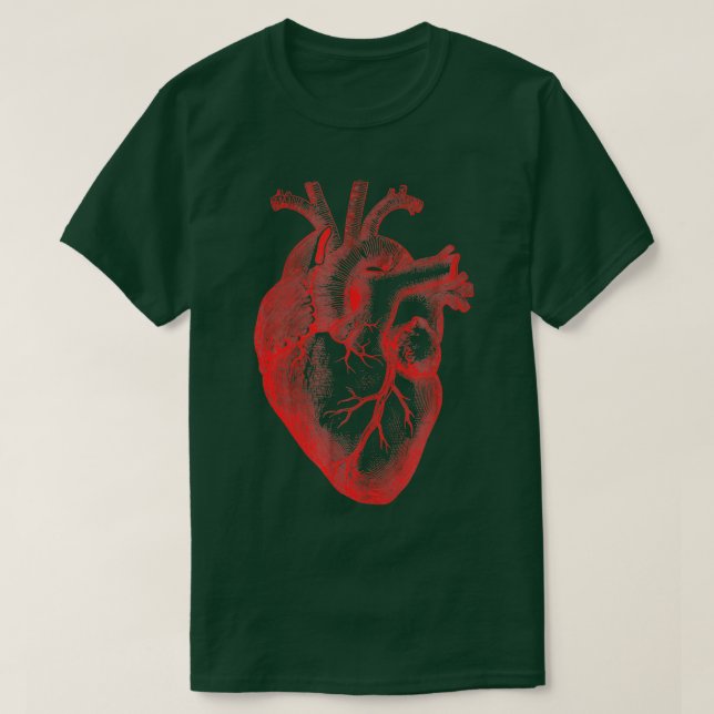 Camiseta Corazón anatómico que difunde amor Artsy Valentine (Diseño del anverso)