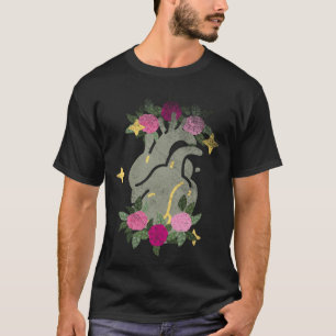 Camiseta Corazón Anatómico Y Flores Hombres Mujeres Cardica