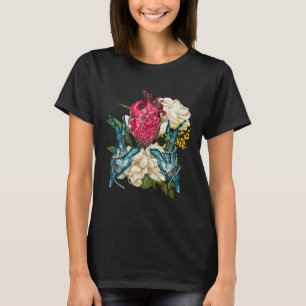 Camiseta Corazón Anatómico Y Médico De Flores Valentine