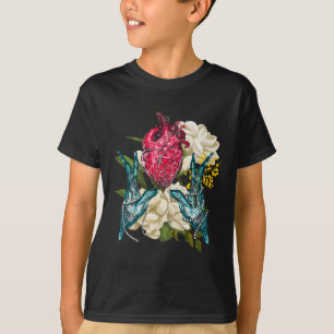 Camiseta Corazón Anatómico Y Médico De Flores Valentine