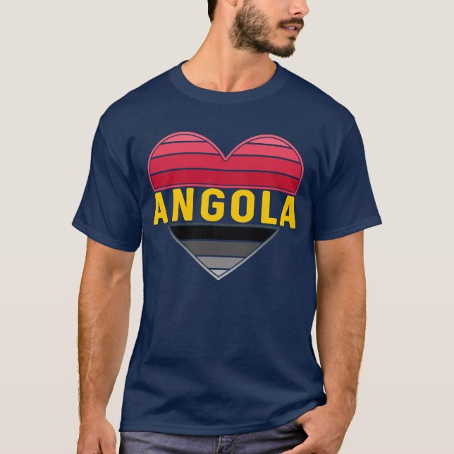 Camiseta Corazón angoleño, amo Angola (Anverso)