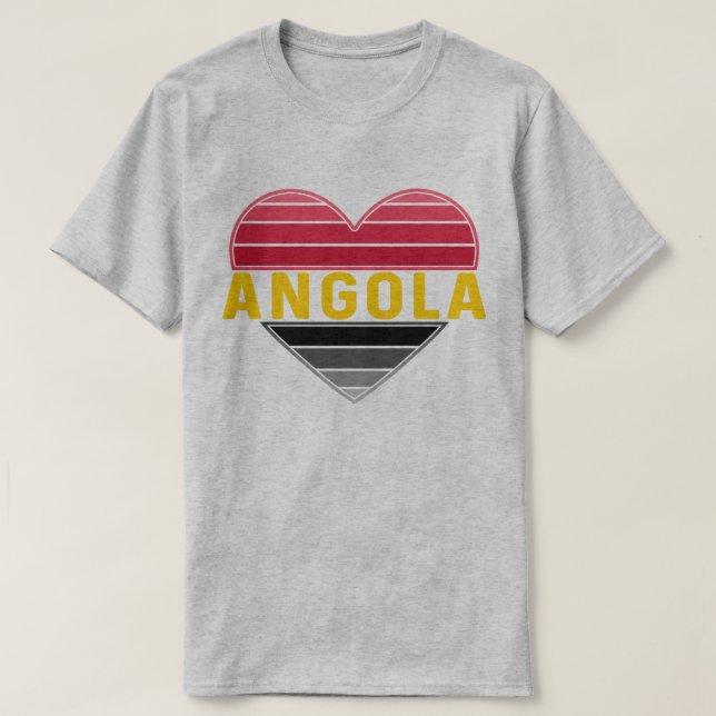 Camiseta Corazón angoleño, amo Angola (Diseño del anverso)