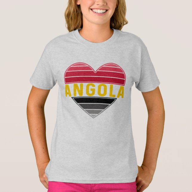 Camiseta Corazón angoleño, amo Angola (Anverso)