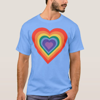 Camiseta Corazón anidado de arcoíris retro