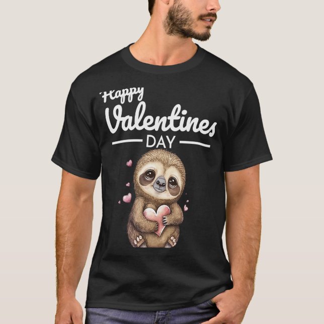 Camiseta Corazón animal lindo Panda Feliz Día de San Valent (Anverso)