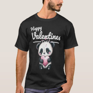 Camiseta Corazón animal lindo Panda Feliz Día de San Valent