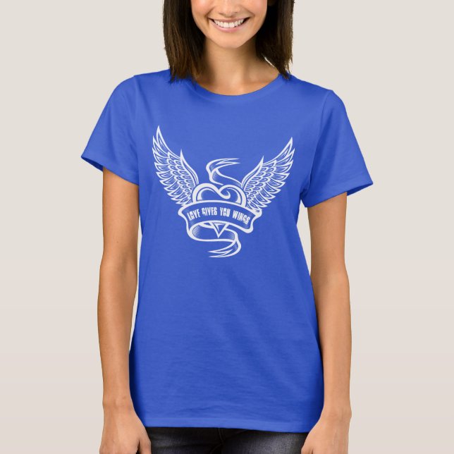 Camiseta Corazón Antiguo Con Alas (Anverso)