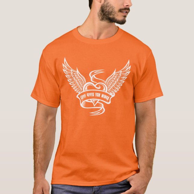 Camiseta Corazón Antiguo Con Alas (Anverso)
