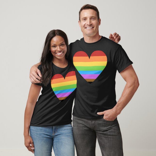 Camiseta Corazón arcoiris (Unisexo)