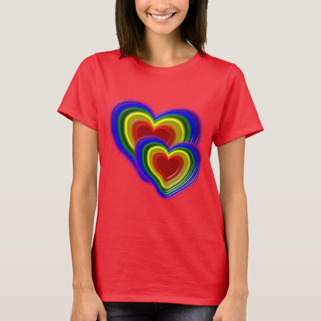 Camiseta corazón arcoiris (Anverso)