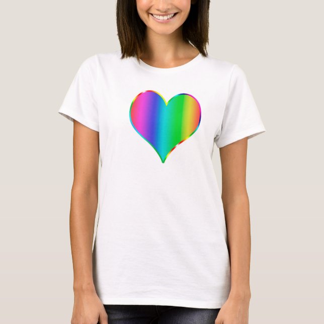 Camiseta Corazón arcoiris (Anverso)