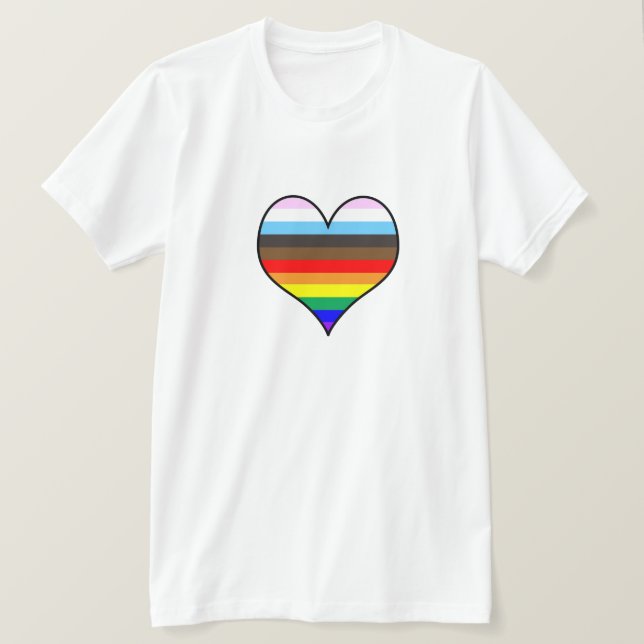 Camiseta Corazón arcoiris (Anverso del diseño)