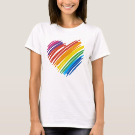 Camiseta Corazón arcoiris