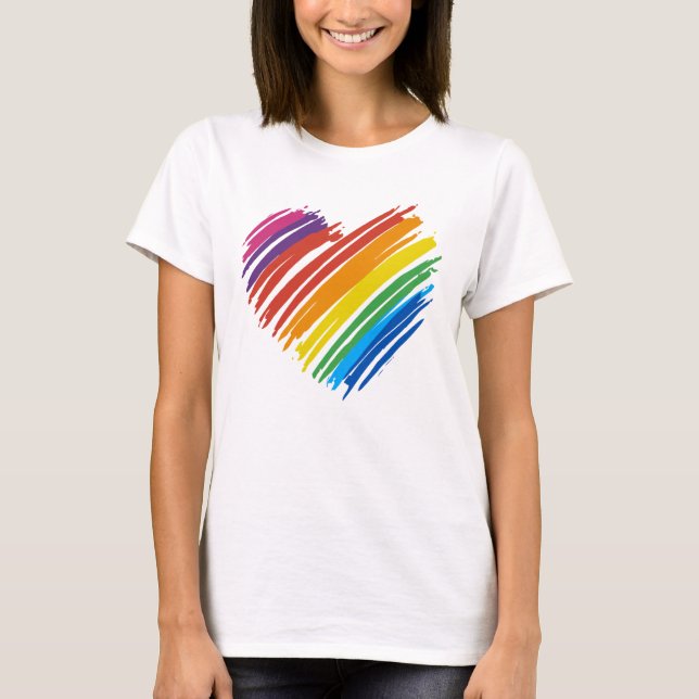 Camiseta Corazón arcoiris (Anverso)