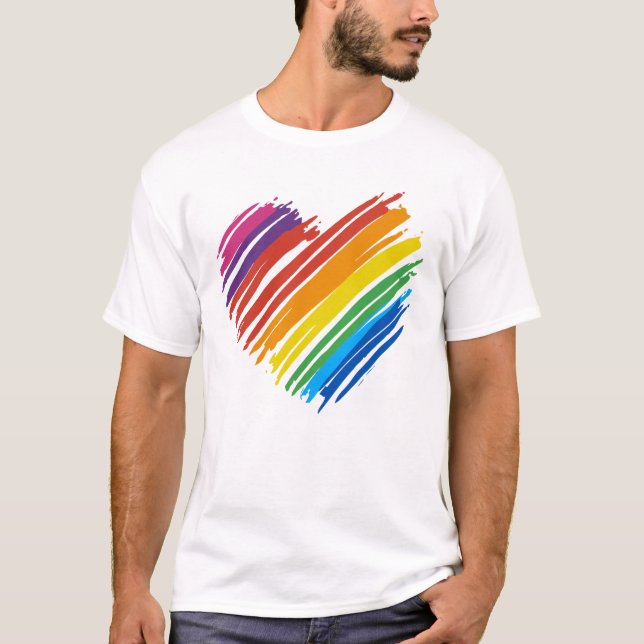 Camiseta Corazón arcoiris (Anverso)