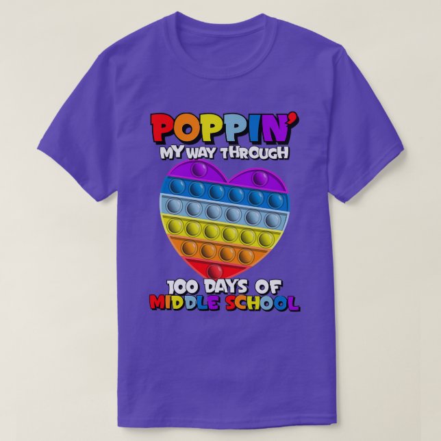 Camiseta Corazón arcoiris 100 días de escuela1 (Diseño del anverso)