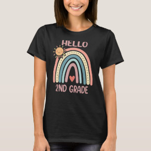 Camiseta Corazón Arcoíris Boho Para Maestras Mujeres Hola 2