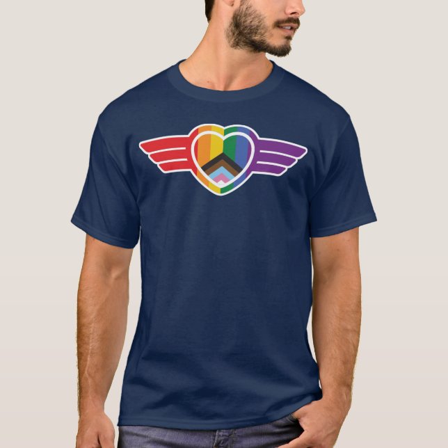 Camiseta Corazón arcoiris con alas (Anverso)