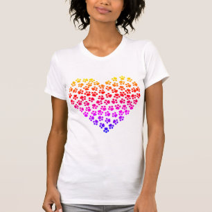 Camiseta Corazón arcoiris con huella de arco iris