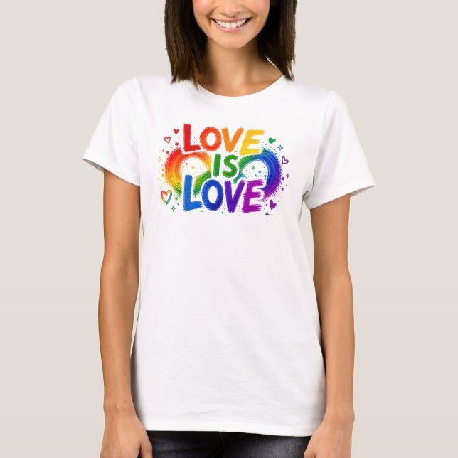 Camiseta Corazón Arcoíris El Amor Es Amor (Anverso)