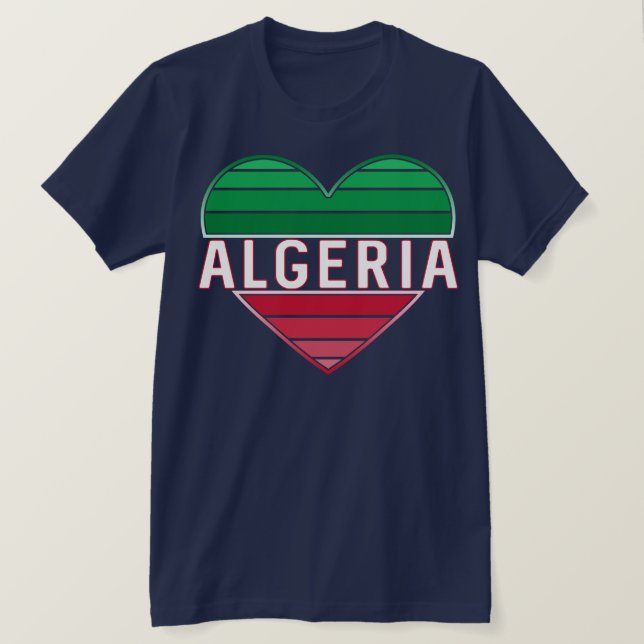 Camiseta Corazón argelino, amo Argelia (Anverso del diseño)