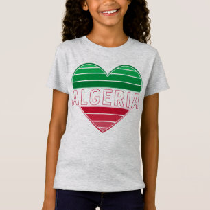 Camiseta Corazón argelino, amo Argelia