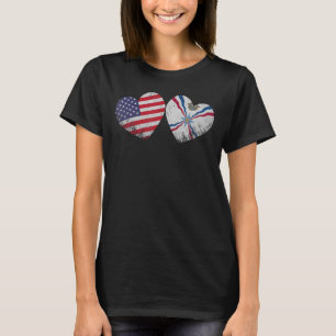 Camiseta Corazón Asiria Bandera Estadounidense Familia Patr