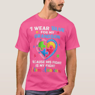 Camiseta Corazón autista gracioso, abutismo nieta abuela gr