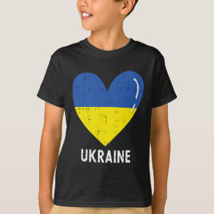Camiseta Corazón azul amarillo de Ucrania Mujeres ucraniana