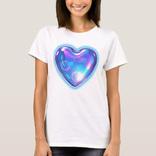 Camiseta Corazón azul brillante