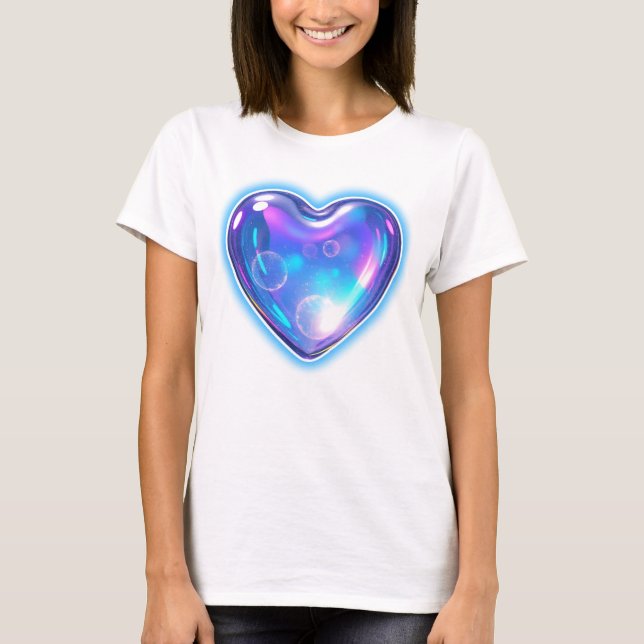 Camiseta Corazón azul brillante (Anverso)