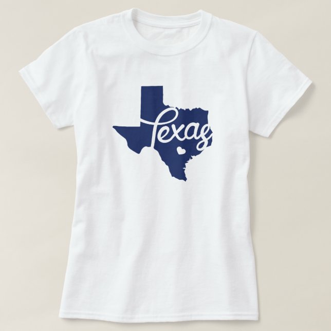 Camiseta Corazón azul de Texas (Diseño del anverso)