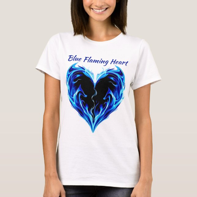 Camiseta Corazón azul flamante (Anverso)