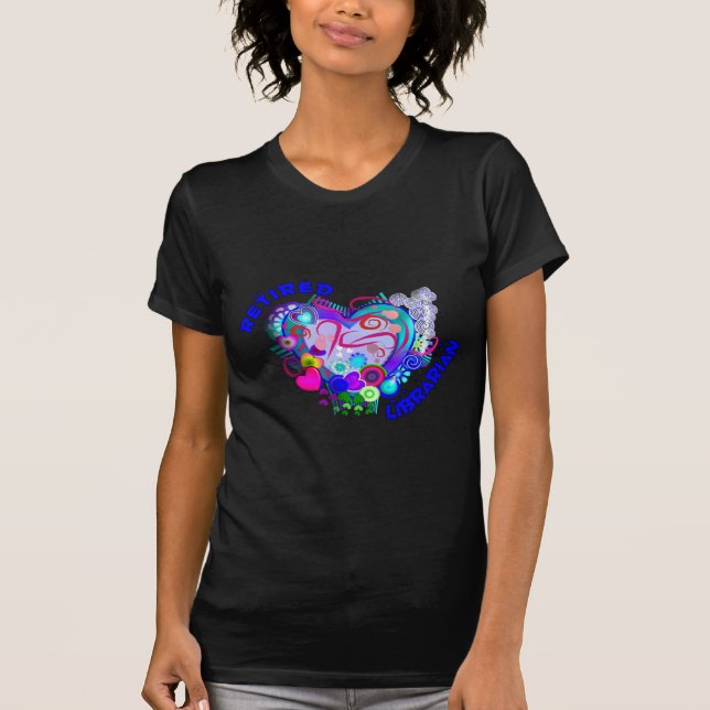 Camiseta Corazón azul retro artsy jubilado del (Anverso)