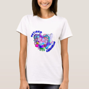 Camiseta Corazón azul retro artsy jubilado del