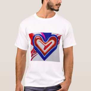 Camiseta Corazón Azul Rojo
