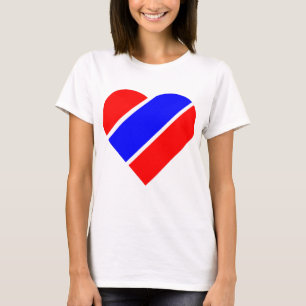 Camiseta corazón azul rojo usa patriótico