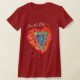 Camiseta Corazón azul turquesa rosa hippie retro Guardar la (Laydown)